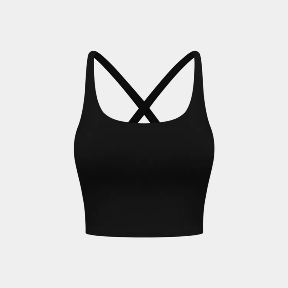 Halara Crisscross Cropped Yoga Tank Black Size Large